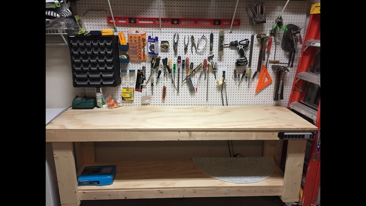 DIY WOOD WORKBENCH - HOW TO BUILD A WOOD TOOL WORKBENCH FOR YOUR GARAGE