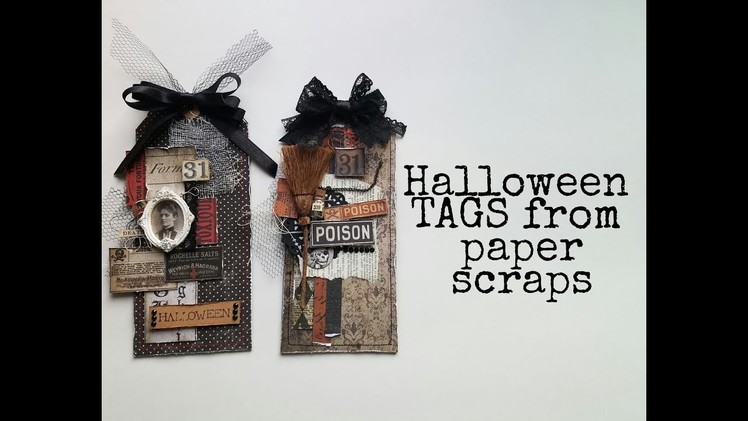 Halloween Tags from Paper Scraps -Tutorial