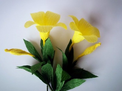 How To Make Allamanda flowers From Crepe Paper - Craft Tutorial