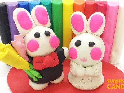 Modelling clay Kids Art - DIY Rabbit wedding - Fun and Creative for Kids