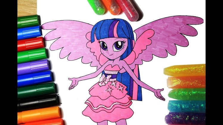 My Little Pony Coloring Book Twilight Sparkle  Equestria Girls | DIY | Arts for kids | How to color