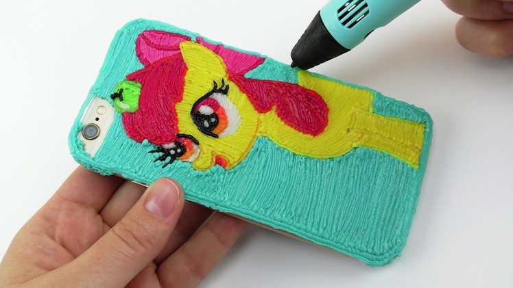 My Little Pony DIY Apple Bloom iPhone Case draw with 3D PEN! MLP Coloring Video