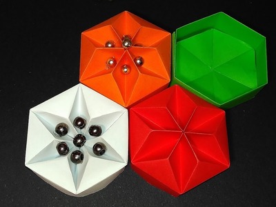 Origami Hexagonal Box (Non Modular) - easy way! Easy DIY star box! Ideas for Christmas