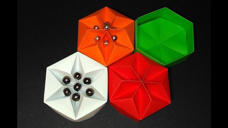 Origami Hexagonal Box (Non Modular) - easy way! Easy DIY star box! Ideas for Christmas