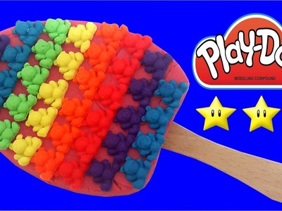 Play Doh Stop Motion How To Make Rainbow Ice Cream Gummy Bear with Play-Dough Clay DIY Creative