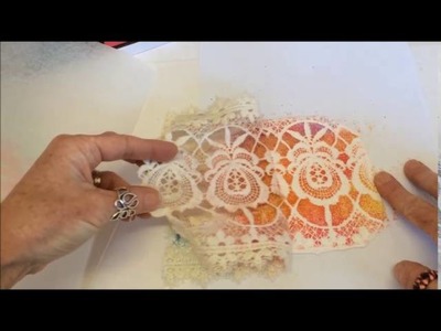 Polymer Clay Veneer Using Chalk Pastel and Lace #4