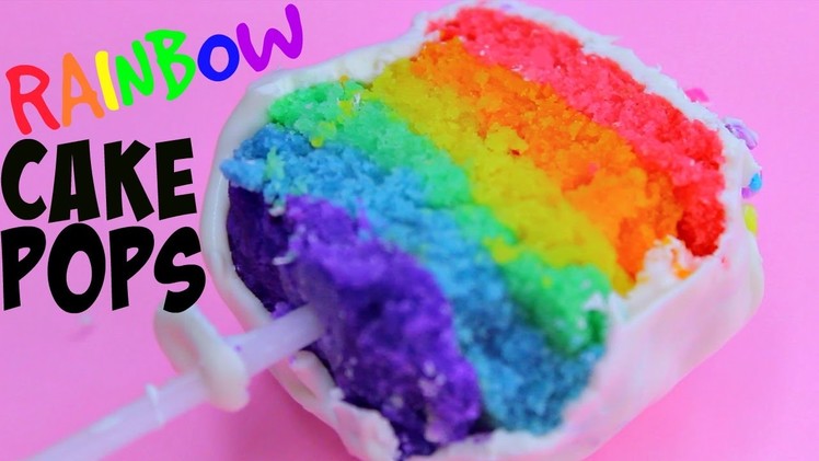 RAINBOW CAKE POPS! How to Make Rainbow Cakepops!