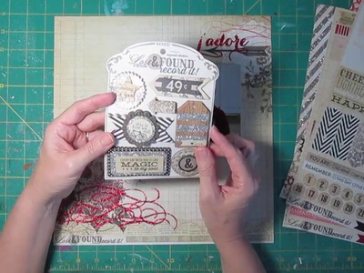 Scrapbooking Page Blending embellishments into Paper design