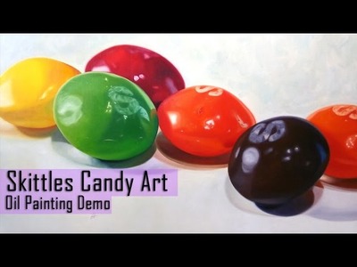 Skittles Candy Art Oil Painting Tasty Rainbow