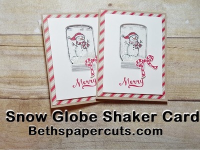 Snowman Snow Globe Shaker Card ~ Beth's Paper Cuts