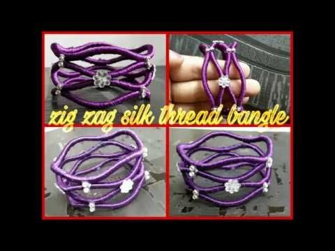 Zig zag silk thread bangle tutorial| Make silk thread bangle very easily at home