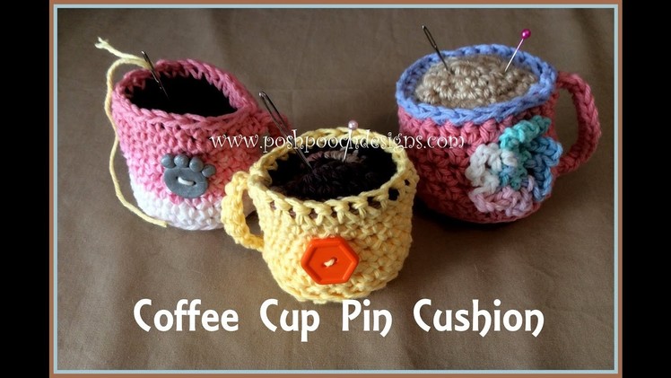 Coffee Cup Pin Cushion Crochet Pattern