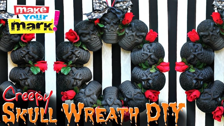 Creepy Halloween Skull Wreath DIY