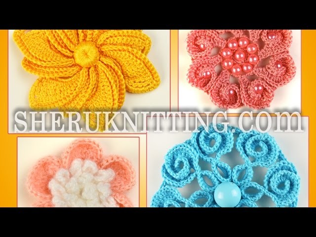 Crochet 3D Flowers Collection