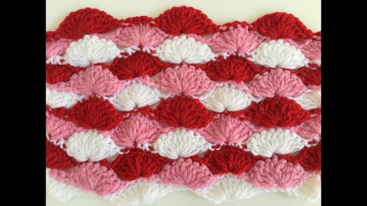 Crochet pattern - long loop shell crochet stitch