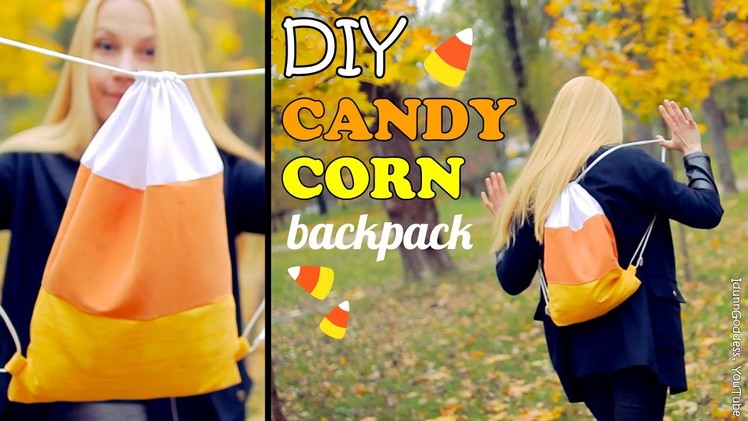 DIY Candy Corn Backpack – How To Make a Candy Corn Drawstring Bag