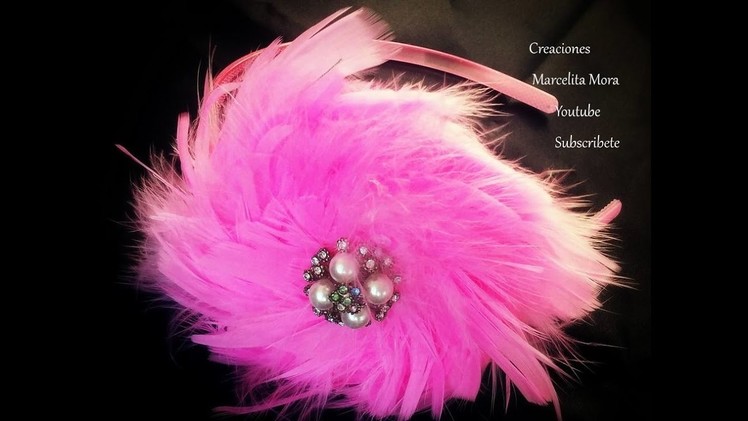 DIY. FLOR de plumas en diadema. DIY. FLOWER in FEATHER headband.