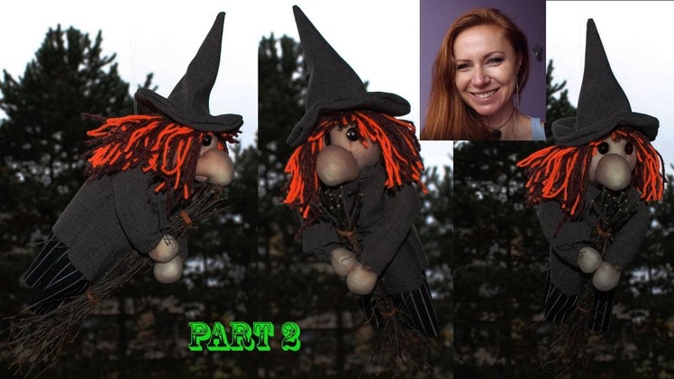 DIY Halloween - How to make a funny and scary witch from SOCKS - part 2