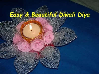 DIY-how to make beautiful decorative candle.diya for diwali at home in just 5 min