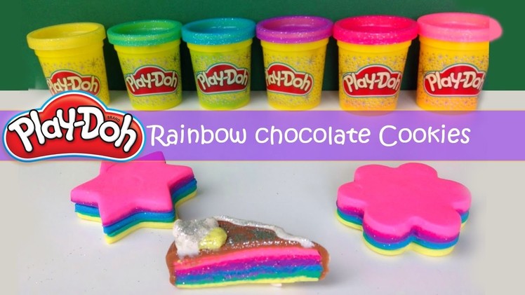 DIY How To Make Play Doh Modelling Clay Rainbow Chocolate Cookies