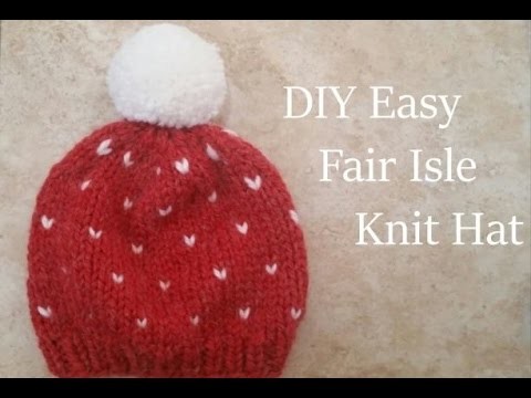 DIY Knit Chunky Fair Isle Hat (Fast & Easy)