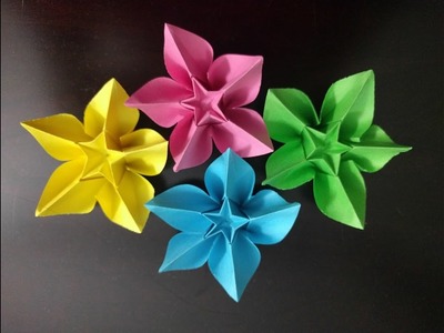 DIY: Simple Origami Paper Flowers (Easy) - Wall. Home Decoration + Tutorial .