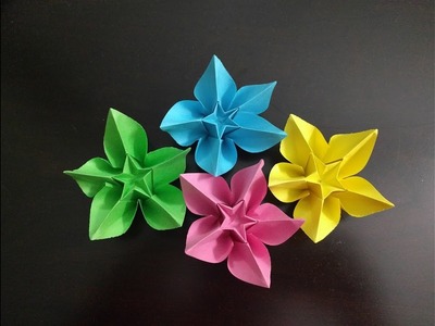 DIY: Simple Origami Paper Flowers (Easy) - Wall. Home Decoration + Tutorial .