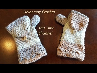 Helenmay Crochet Heavenly Blessing matching flip mittens DIY Tutorial