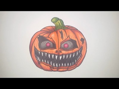 How To Draw A Scary Halloween Pumpkin Step By Step (FNAF Style)