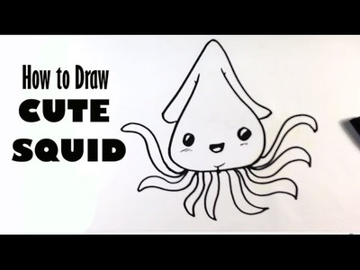 How to Draw a Squid (Cute) - Easy Pictures to Draw