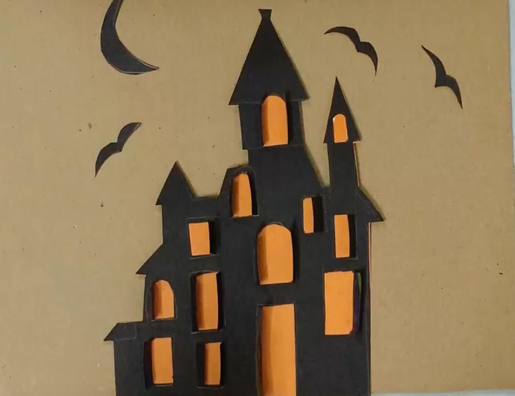 How to draw halloween | How to draw a haunted house art for kids | Painting for kids | Art for kids