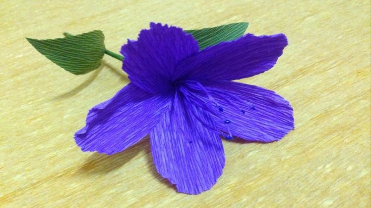 How to Make Blue Azalea Crepe Paper flowers - Flower Making of Crepe Paper - Paper Flower Tutorial