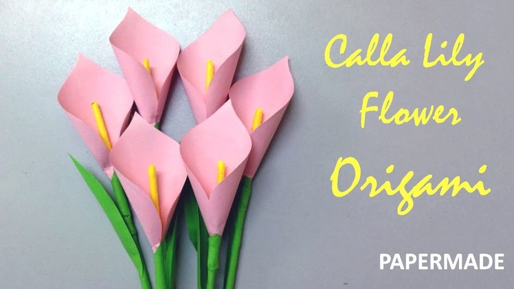 How to make Calla Lily Flower with Paper | Easy Origami | DIY