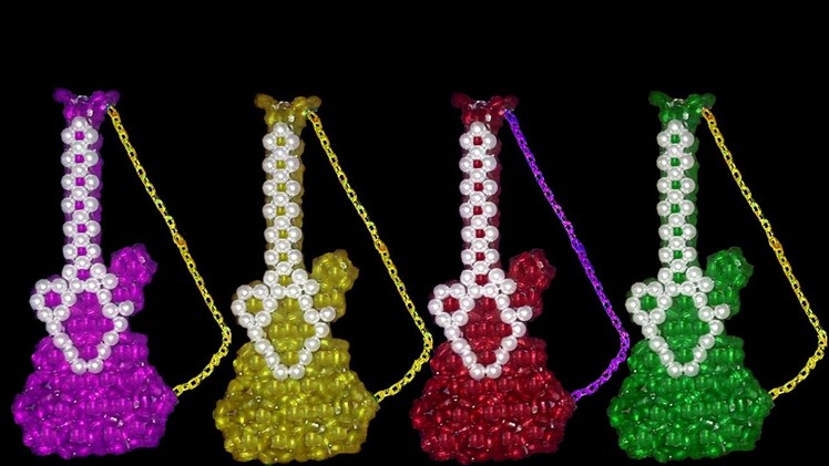How To Make Crystal Beads Keychain - Part 2 | Guitar Keychain