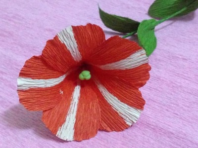 How to Make Petunia Crepe Paper flowers - Flower Making of Crepe Paper - Paper Flower Tutorial