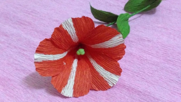 How to Make Petunia Crepe Paper flowers - Flower Making of Crepe Paper - Paper Flower Tutorial