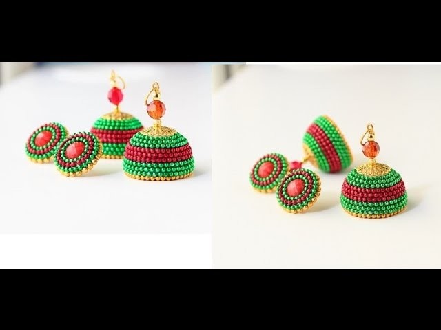 How to make Quilled party wear jhumka earrings.Paper quilled fancy jhumkas tutorial