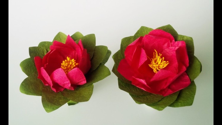 How To Make Water Lily Paper Flower - Very Easy And Simple