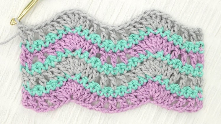 Simple Wave Stitch Crochet Tutorial