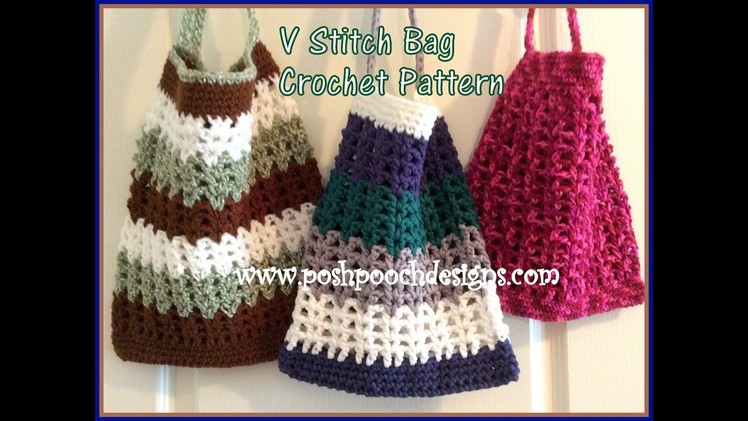 V Stitch Shopping Bag Crochet Pattern
