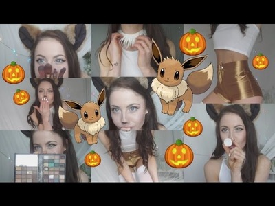 DIY Eevee Pokemon Halloween Costume + Makeup.Look+ Try on! | Ellawatermella