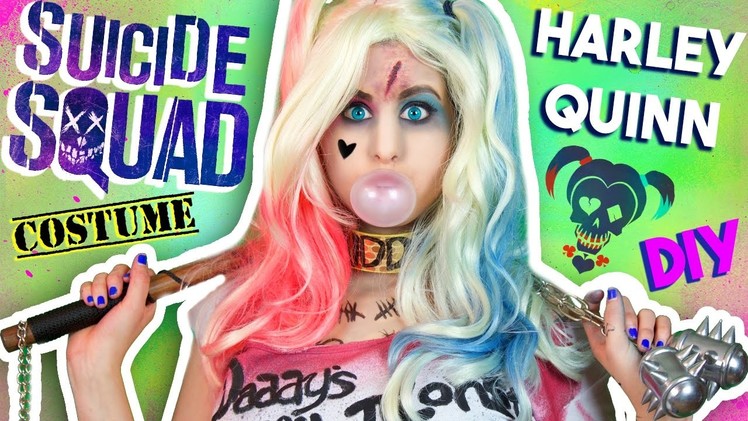 DIY Harley Quinn “Suicide Squad” Makeup, Wig & Costume | Last Minute Costume Idea!