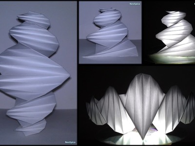 DIY Paper Folding Lamp Conical Spiral Structure Triangular base