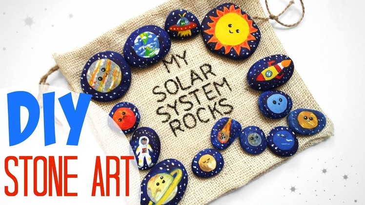 DIY STONE ART SCIENCE Solar System for KIDS - Organic Toy Project