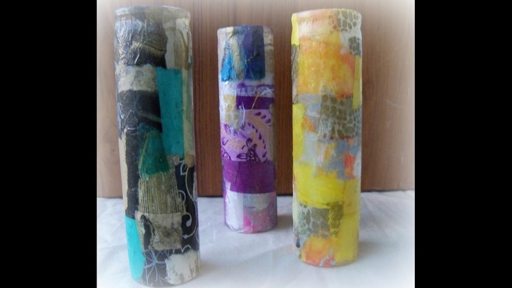 How to decoupage a glass candle holder. DIY Decoupage glass holder