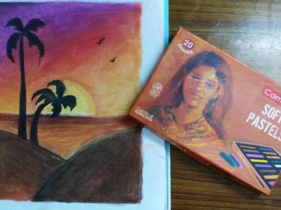 How to draw a Sunset with Camlin Soft Pastels