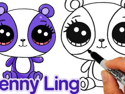 How to Draw LPS Penny Ling step by step Easy - Littlest Pet Shop Panda