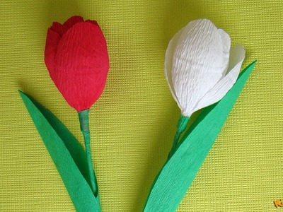 How to make Crepe Paper Tulip? DIY