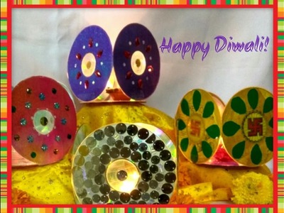 How to protect your diyas this Diwali with decorative chimney.lanterns made out of CDs or DVDs
