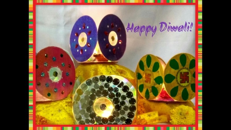 How to protect your diyas this Diwali with decorative chimney.lanterns made out of CDs or DVDs